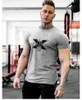 Tshirt för män bodybuilding grafik t skjortor träning fitness män kläder kort hylsa skjorta street slitage g220512