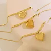 Pendant Necklaces Peach Heart Necklace Gold And Square Chain High Sense Design Fashion Jewelry For Women Man Daily CollocationPendant