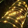 22M/12M LED Outdoor Solar Lamps 200/100 LEDs Rope Tube String Light Fairy Holiday Christmas Party Solar Garden Waterproof Lights