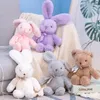 Mini almohadas de peluche, juguetes de peluche de conejo, pajarita, conejo, regalos creativos para niñas, muñeca Kawaii, Animal de dibujos animados de peluche