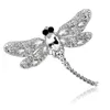 デザイナークリスタルヴィンテージドラゴンフライブローチ女性大昆虫のブローチピンファッションドレスコートアクセサリーかわいいジュエリーシニーラインストーンギフト