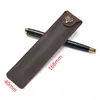 Genuine Leather Pen Pouch Holder Single Pencil Bag Pens Case With Snap Button For Rollerball Fountain Ballpoint Pen