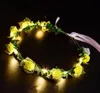 2021 LED FLOR FLOR DRORE para vestido de noiva Garland Bridal Romântica dama de honra Coroa Floral Havaí Decoração de festa à beira -mar