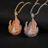 Подвесные ожерелья хип -хоп когти установка Cz Stone Bling Iced Out Fame Pendants для мужчин Рэппер Ювелирные изделия Подарок Drop Sendantpendend