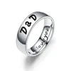 Simple 6mm Stainless Steel Band Rings Love Mom Son Daughter Decoration Family Ring Jewelry gift