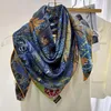 Foulards Double Face Clair Imprimé Véritable Twill Foulard En Soie Châle Pour Femmes 100% Dames Ombre Chaude 90X90CMSécharpesÉcharpes Shel22