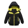 Autumn Winter Outerwear Baby Infants Boys Jackets Zipper Hoodie Printed First Birthday Gifts Cotton Lined Boys Outerwear J220718