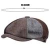 Berets Creative Sboy Hatmen achthoekige splicing Tweed Beret Herringband Gatsby Hats Street Caps Outdoor Autumn Winter Beretsberets Elob22