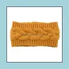 Headbands Hair Jewelry Winter Warmer Ear Knitted Headband For Lady Women Crochet Wide Stretch Solid Hairband Headwrap Accessories Drop Deliv