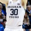 BYU COUGALS THERCERYS CONNOR HALKING JERSEY JIMERMER Fredette Wyatt Lowell Zac Seljaas College Basketball майки Темно-Менси, редкий пользовательский прошитый