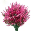 Artificial Lavender Plant Flowers White Pink Purple Green Plastic Fake Lavender Greenery Wedding Home Garden Decoration