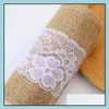 Party Decoration Event Leveringen Feestelijke Home Garden Burlap Stoffen Ribbon Crafts Lace Great Fall Linten voor kransen Winterkrans bruiloft