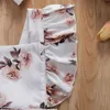 Spädbarn nyfödd sommarkläder baby flicka blommor romper ärmlösa rufflade jumpsuits med pannband G220521