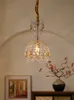 Vintage French Glass Crystal Chandeliers Lights Fixture LED American Luxurious Chandelier European Art Deco Hanging Lamps Home Corridor Balcony Dining Room Lamp