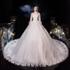 Other Wedding Dresses 2022 Chinese Style High Neck Three Quarter Dress Beautiful Lace Flower Plus Size Up Vestido De NoivaOther