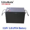 Liitokala 100% Marca 12V 300AH 280AH 200AH Lifepo4 Bateria com 150A BMS 12.8V Bateria para E-scooter RV Solar Servidor Sistema