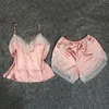 Womens Sleepwear Sexy Lace Satin Lingerie Shorts Female Pajama Underwear Pyjama Home Suit Pijama Pour Femme Sets