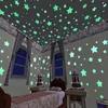 luminous 3d shape light stars dots flourescent glow in the dark star wall sticker 100pcs/bag