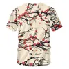 Męskie koszulki CJLM Summer Top Men Full Print Plum Blossom 3d Tshirts Man Hip Hop Slim Fitness Undershirts Unisex krótkie koszulki Shir W220409