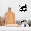 Cat #17 Kluczowe wieszak na stojak - szerokość 9 cali metalowa sztuka ścienna