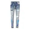 Jeans designer jeans pantaloni in denim strappato man jeans sottili pantaloni hip hop hip hop pantaloni per il pantalone elastico maschile 01