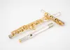 Hoge kwaliteit C Tune Flute 17 Open Holes Silver Body Gold Keys Muziekinstrumenten met accessoires