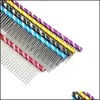 Dog Grooming Supplies Pet Home Garden Comb Mti-Colored Stripe For Shaggy Cat Dogs Barber Tool Salon 5 Color Drop Delivery 2021 M1Evb