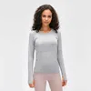 Elastische Gym Yoga Shirts 97 Lange Mouw Vrouwen Slanke Mesh Running Sport Outfits Sneldrogende Zwarte Fitness Sweatshirts Tops1623562