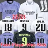 Maillots de football Benzema Jersey de football 22 23 Chemise de football Real Madrids Quatrième Camiseta Hommes Enfants Uniformes 2022