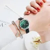 Wristwatches Women Bracelet Watches Set GAIETY Brand Simple Design Green Dial Leather Ladies Casual Dress Clock Quartz WatchWristwatches