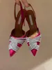 Kvinnor klädskor höga klackar gnistrande kristall sexig strass sandal riktiga läder sandaler slingback high-heel designer stilettos pumpar mode lyxig bröllopssko