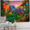 Psychedelic salyangoz ve mantar halı duvar asılı büyücülük hippi tapiz sanat soyut yatak odası ev dekor j220804