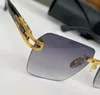 Rimless Square Sunglasses Gold Grey Shaded Glasses Fashion French Sunglasses Summer Eyewere with Box