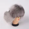 Berets Outdoor Winter Warm Natural Murs Bomber Hats Quality Real Raccoon Cap Man Женщины овчины кожаная ветрозащитная H11