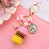 Resina Macaroon Keychain Chaveiro Chaveiro Macaroon Bag Charme France Laduree Macarons Eiffel Tower Keychains Anahtarlik Llavero AA220318