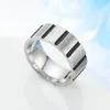 men's ring Street stainless steel Ring Cross groove Enamel wedding band rings for men hip hop jewelry fashion will and sandy