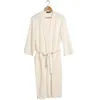 Kvinnors sömnkläder förklädklänningar för kvinnor absorberande bomullsnyhet Robes Bathrobe Solid Kimono Robe Kvinnligt bad med bälte M XL 3xlwomen's