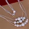 Pendant Necklaces Pure 925 Silver For Women 3 Layer Beads Buddha Necklace Chain Collier Femme Wedding Bridal Jewelry Accessories BijouxPenda