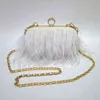 Evening Bags Fashion Versatile Feathers Chains Dinner Bag Women's New Trend Green Protable Wedding Clutch Messenger Bags 18B0988 220329
