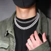 Full Diamond Cuban Link Chain Mens Gold Iced Out Chains Halsband Hip Hop Jewelry 14mm 3D Fashion Thick Heavy Necklace Armband153B