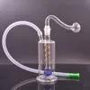 Mini Small Coloful Glass Oil Burner Bong Water Pipes Inline Matrix Perc 10mm Joint Recycler Ice Catcher Dab Rig con tubo e tubo flessibile per bruciatore a nafta in vetro piegato