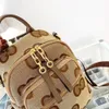 2022 new fashion casual women's backpack net red old flower apricot cloth handbag messenger bag sports travel bag student schoolbag canvas print