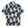 Camicia da uomo estiva Camicia con stampa di foglie di moda Hawaii 2022 Camicetta casual a maniche corte da uomo Top Camicie da spiaggia Abbigliamento da uomo di marca