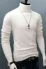 Sweater de inverno Men's Warm acolchoado Cashmere Slim Coreano Profundidade Camisa Top Moda L220801