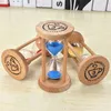 Wood Glass Hourglass Time Counter Home Kitchen Glasses Countdown Relógio 3 minutos Frame de madeira Timer de copo de areia Decoração do presente BH6237 TQQ