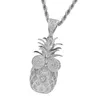 Pendant Necklaces Zirconia Delicate Pineapple Necklace Gold Plated Stainless Steel Hip Hop Sweater Chain For Women Men 24inchPendant