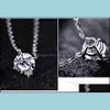 Pendanthalsband Pendants smycken S925 Sterling Sier Cubic Zirconia Round Crystal Star Women Fashion Drop Delivery 2021 PJPY5