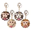 Schapenontwerp Key kettingen Ring Liefhebbers Auto Keychains Holder PU Leer Bloem Plaid Animal Keyring Geschenken Leuke mannen Dames Bag hangschakel Charms mode sieraden Accessoriess