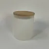 6オンスの昇華ガラスキャンドルホルダーサーマルトラスファーキャンドルカップ付き竹のふた熱印刷ホルダーA02