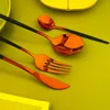 플랫웨어 세트 Durtens 식당 거울 스테인리스 스틸 30pcs 금색 칼 세트 나이프 케이크 포크 스푼 저녁 식사 주방 식용 제품 플랫 wardware